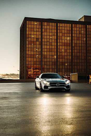 Cars, Building, Car, Mercedes, Parking, Silver, Silvery HD phone wallpaper