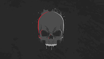 Skull, dark, minimalism art HD wallpaper