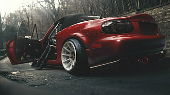 98 Mazda MX-5, Superstreet feature, Sports car HD wallpaper