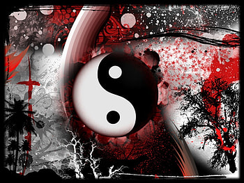 black n white, white, balck, red HD wallpaper