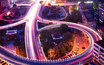 neon highway, graphy, city, lights, bright HD wallpaper