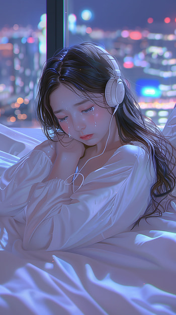 Tears at Night - Emotional Anime, crying HD phone wallpaper