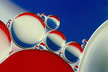 Abstract, blue, pepsi, white, red, bubble, oil, water HD wallpaper
