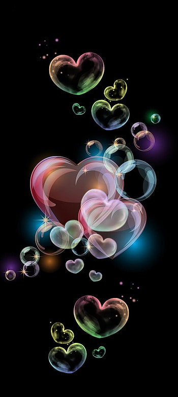 Bubble Hearts, colorful HD phone wallpaper