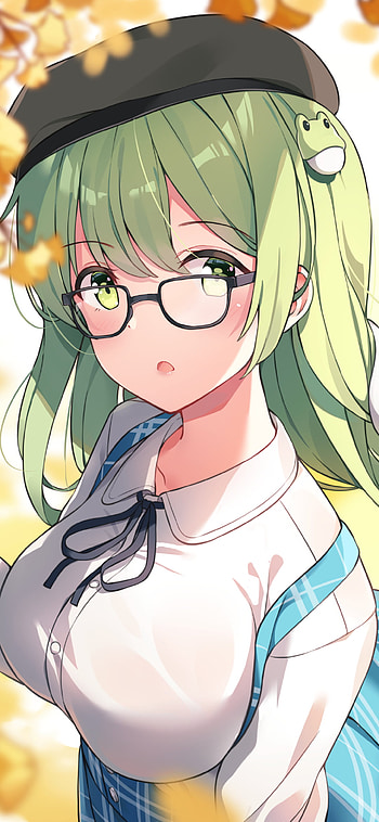 Glasses & Green: Sanae Kochiya Touhou , green eyes, green hair, glasses, Sanae Kochiya, Anime, Touhou HD phone wallpaper