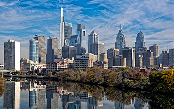 Philadelphia Skyline, Comcast Technology Center, Urban skyline, Liberty Place HD wallpaper