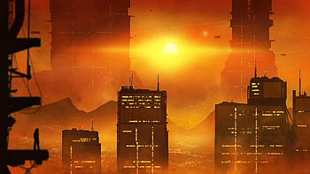Scifi City Evening Blade Runner, scifi, artist, artwork, digital-art, deviantart HD wallpaper