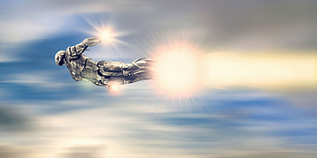 Iron Man Silver Suit Flying , iron-man, superheroes, artist, artwork, digital-art, behance HD wallpaper