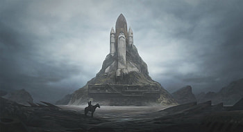 Rocket Space Art, rocket, space, artist HD wallpaper
