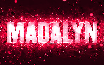 Happy Birtay Madalyn, , pink neon lights, Madalyn name, creative, Madalyn Happy Birtay, Madalyn Birtay, popular american female names, with Madalyn name, Madalyn HD wallpaper