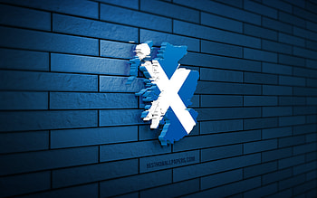 Scotland map, , blue brickwall, European countries, Scotland map silhouette, Scotland flag, Europe, Scottish map, Scottish flag, Scotland, flag of Scotland, Scottish 3D map HD wallpaper