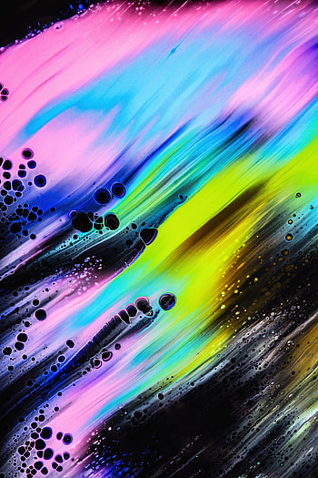 Colorful, black spots, abstract artwork HD phone wallpaper