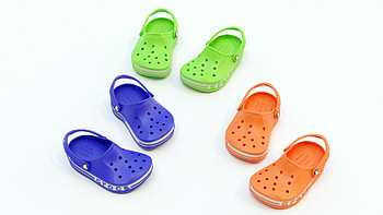 Polygonal 3D model, Artistic Crocs, Digital design, Creative footwear HD wallpaper