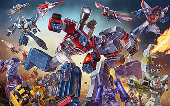 General Transformers G1 Optimus Prime Bumblebee Megatron battle HD wallpaper