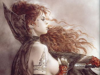 Luis Royo, sexy, art, beautiful, woman, warrior HD wallpaper