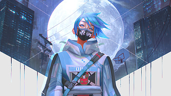 Ninja Boy With Sword Moon , ninja, artist, artwork, digital-art, artstation HD wallpaper
