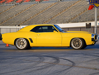 Yella 69 Camaro, Bowtie, Track, Classic, GM HD wallpaper