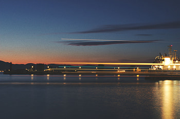 Cities, Sea, Twilight, Lights, Reflection, Long Exposure, Dusk, Evening, Wharf, Berth HD wallpaper