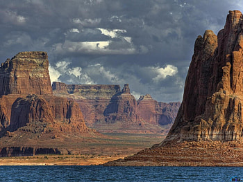 Lake Powell, stone, powell, lake, mountain HD wallpaper
