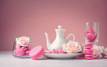 ❤️, Roses, Cakes, Sweet, Dessert, Macaroon HD wallpaper