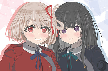 Chisato Nishikigi & Takina Inoue, Takina Inoue, Chisato Nishikigi, Anime, Lycoris Recoil HD wallpaper