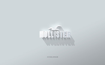 Hollister logo, white background, Hollister 3d logo, 3d art, Hollister, 3d Hollister emblem HD wallpaper