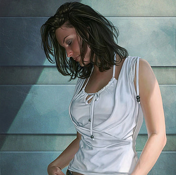 Three lines, cg, fantasy, digital art, girl, female HD wallpaper