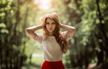 Girl Blue Eyes Hands In Hair, girls, model, blue-eyes HD wallpaper