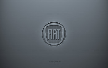 Fiat logo, gray creative background, Fiat emblem, gray paper texture, Fiat, gray background, Fiat 3d logo HD wallpaper