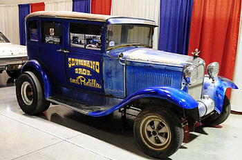 Model-A-Gasser, Rusty, Classic, Blue, Ford HD wallpaper