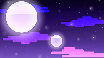 Twin Moons Of A Purple Night, moon, night, sky, cloud, star, artist, artwork, art, digital-art, deviantart HD wallpaper