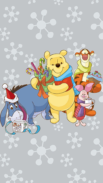 Winnie the Pooh, Christmas , Cute illustration HD phone wallpaper