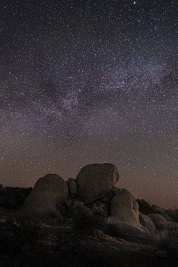 Nature, Stones, Stars, Night, Starry Sky HD phone wallpaper