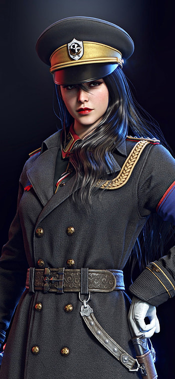 Girl, 3D, lip, military_uniform, colonel HD phone wallpaper