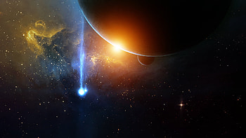 Cosmic lights, planets, universe, lights, space, stars, cosmos, sun, moons HD wallpaper