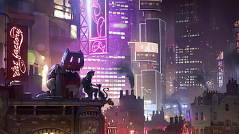 Neon Nights Vincent Lefevre Robot , neon, scifi, cyberpunk, artist, artwork, digital-art, robot, deviantart HD wallpaper