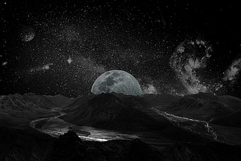 The Moon, space, stars, planets, moon HD wallpaper