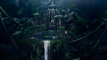 Castle in the air, plant, magic, castle, air HD wallpaper