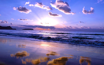 Beautiful Beach, skies, beautiful, nature, sunset, sunrise, ocean, beach HD wallpaper