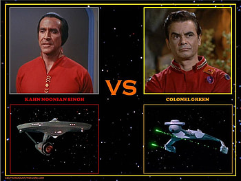 Kahn versus Col. Green, trek, kahn, star trek, col green, tos HD wallpaper