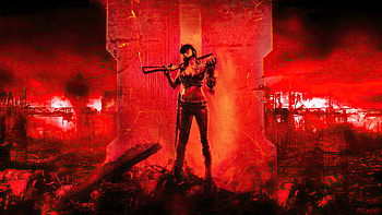 Call of Duty: Black Ops II, girl character with gun, red HD wallpaper