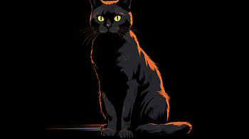 Majestic Black Cat, Black Cat, Animal, cat HD wallpaper