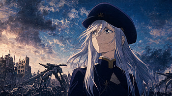 Eighty Six — : Twilight Vanguard, Anime Girl, White Hair, Beret, Military Uniform HD wallpaper