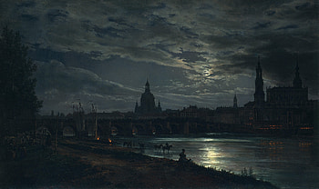 view of dresden by moonlight HD wallpaper