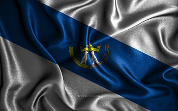Ponta Grossa flag, , silk wavy flags, brazilian cities, Day of Ponta Grossa, Flag of Ponta Grossa, fabric flags, 3D art, Ponta Grossa, cities of Brazil, Ponta Grossa 3D flag HD wallpaper