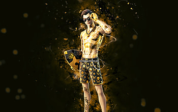 Reactive Gold Midsummer Midas, , yellow neon lights, Fortnite Battle Royale, Fortnite characters, Reactive Gold Midsummer Midas Skin, Fortnite, Reactive Gold Midsummer Midas Fortnite HD wallpaper