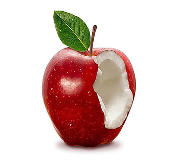 Apple coconut, abstract, 3d, cool, apple, complex, coconut HD wallpaper