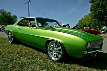 1969 Camaro., Green, Bowtie, Classic, GM HD wallpaper