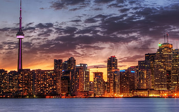Toronto Skyline at Night, Ultra , Nighttime panorama, City lights HD wallpaper