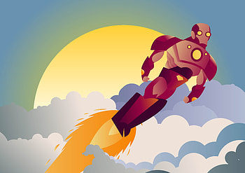 Iron Man Sunset Clouds Minimalist, iron-man, superheroes, minimalism, minimalist HD wallpaper